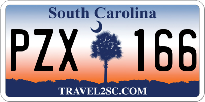SC license plate PZX166