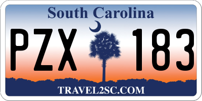 SC license plate PZX183
