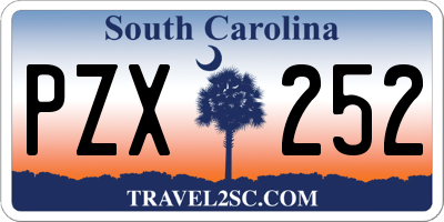 SC license plate PZX252