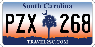 SC license plate PZX268