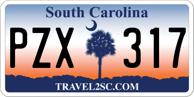 SC license plate PZX317