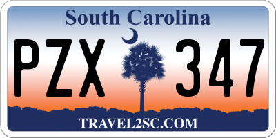 SC license plate PZX347