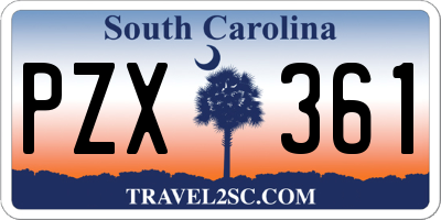 SC license plate PZX361