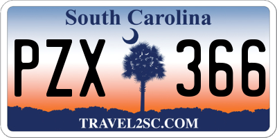 SC license plate PZX366
