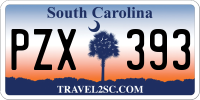 SC license plate PZX393
