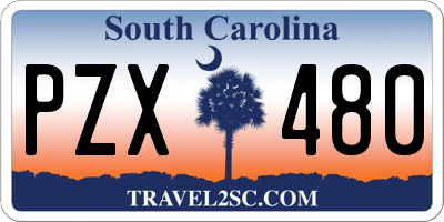 SC license plate PZX480