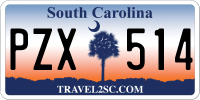 SC license plate PZX514