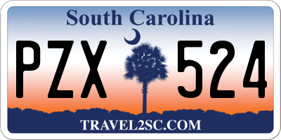 SC license plate PZX524