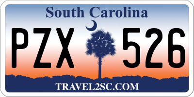 SC license plate PZX526