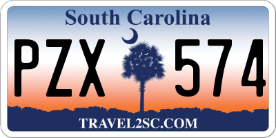 SC license plate PZX574
