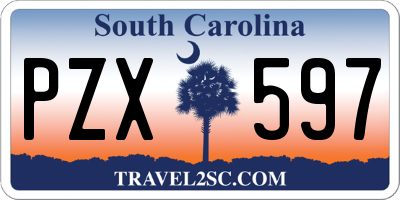 SC license plate PZX597