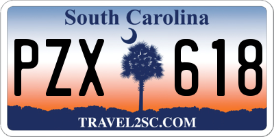 SC license plate PZX618