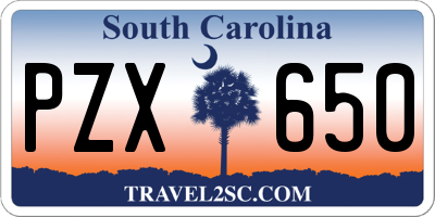 SC license plate PZX650