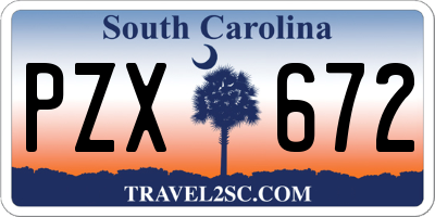 SC license plate PZX672