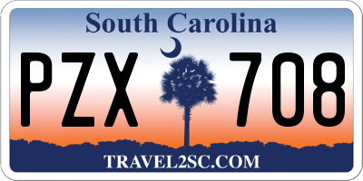 SC license plate PZX708
