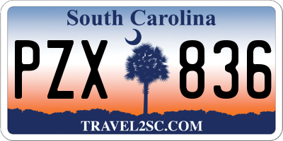 SC license plate PZX836