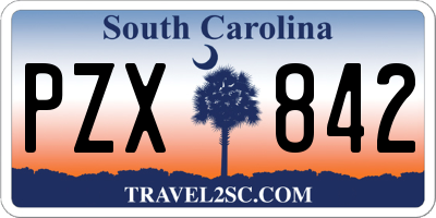 SC license plate PZX842