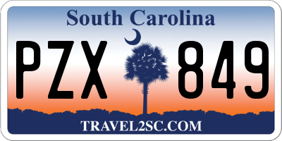 SC license plate PZX849