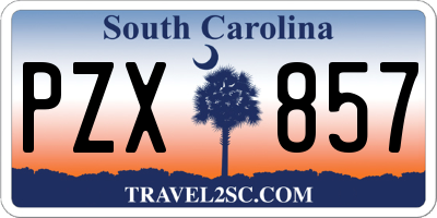 SC license plate PZX857