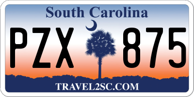 SC license plate PZX875