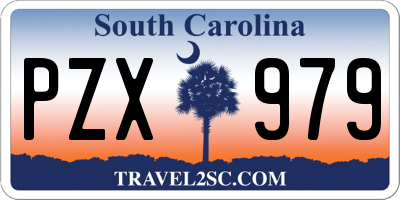 SC license plate PZX979