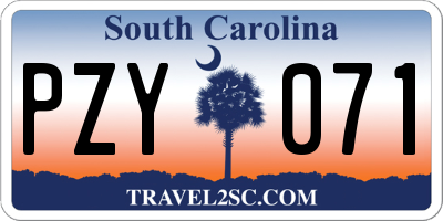 SC license plate PZY071