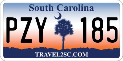 SC license plate PZY185