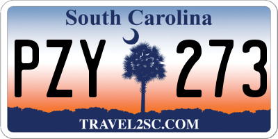 SC license plate PZY273