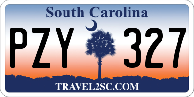 SC license plate PZY327