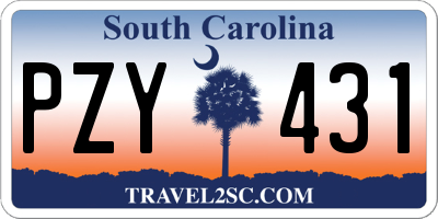 SC license plate PZY431