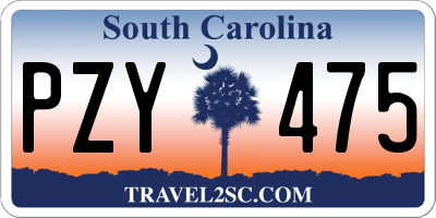 SC license plate PZY475