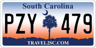 SC license plate PZY479