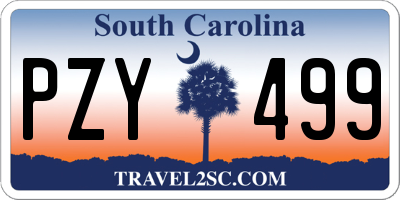 SC license plate PZY499