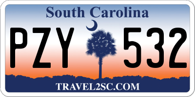 SC license plate PZY532