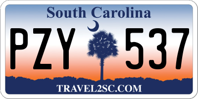 SC license plate PZY537