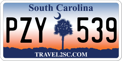 SC license plate PZY539
