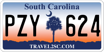 SC license plate PZY624