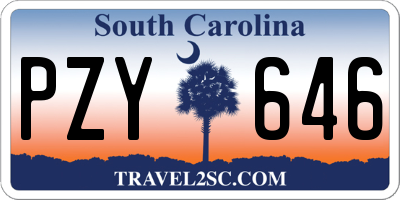 SC license plate PZY646