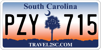 SC license plate PZY715