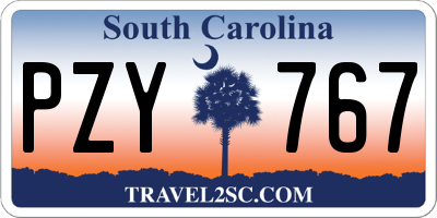 SC license plate PZY767