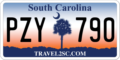 SC license plate PZY790