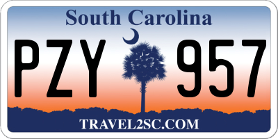 SC license plate PZY957