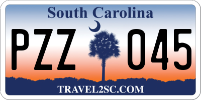 SC license plate PZZ045