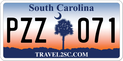 SC license plate PZZ071