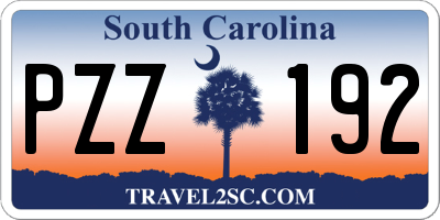 SC license plate PZZ192