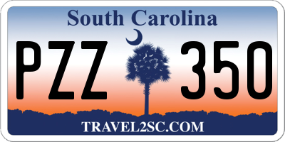 SC license plate PZZ350