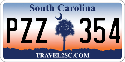 SC license plate PZZ354