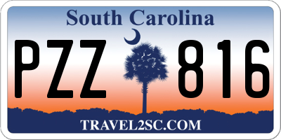 SC license plate PZZ816