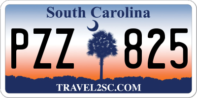 SC license plate PZZ825