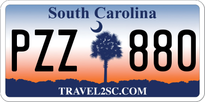 SC license plate PZZ880